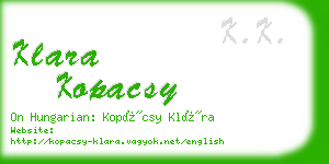 klara kopacsy business card